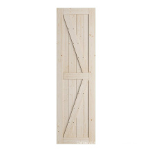 RheTech - Marco en K de 24 x 84 pulgadas (ajuste de riel de 4 pies), losa con paneles de madera maciza de pino sin terminar, puerta de madera de granero corrediza preperforada